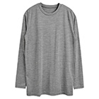 シルク100％ジャージー クルーネック長袖Tシャツ 日本製