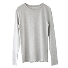 シルクカシミヤ混 クルーネック 長袖インナー 日本製