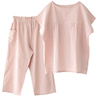 オーガニックコットン100% 和晒しダブルガーゼ 湯上りパジャマ 上下セット