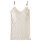 オーガニックコットン100% テレコ カップ付きキャミソール 日本製 カップ裏シルク