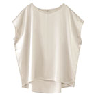 シルクサテンストレッチ フレンチ袖 トップス 19匁