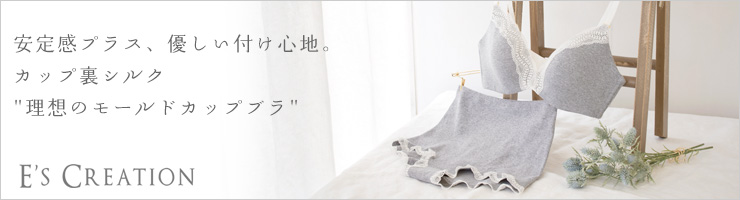 カップ裏シルク モールドカップ ノンワイヤーブラジャー＆コットンリブ ショーツ 上下セット