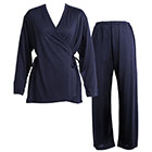 シルク100％ジャージー パジャマ 上下セット カシュクールトップスとパンツ 日本製