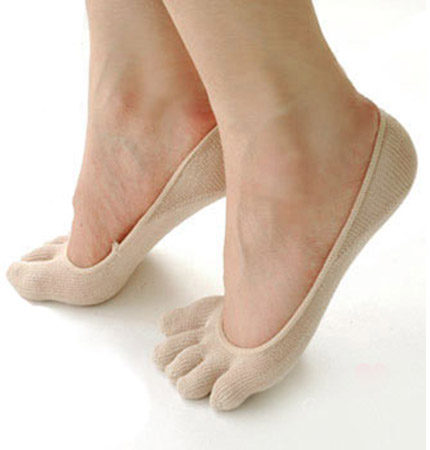 シルク 靴下 5本指フットカバー 日本製
