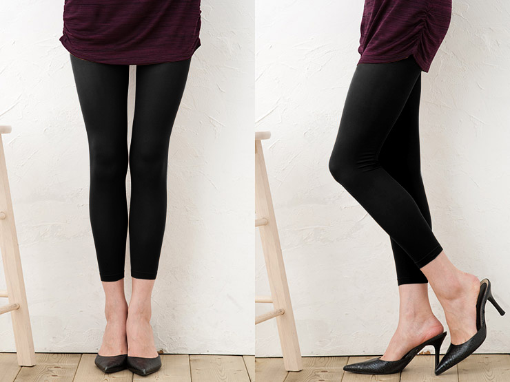 【送料無料】70デニールシルク混サポートレギンス2足set 日本製