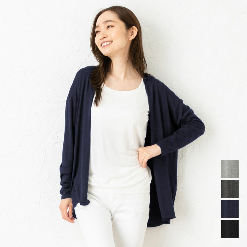 シルク100% ジャージー カーディガン 日本製 ＵＶカット
