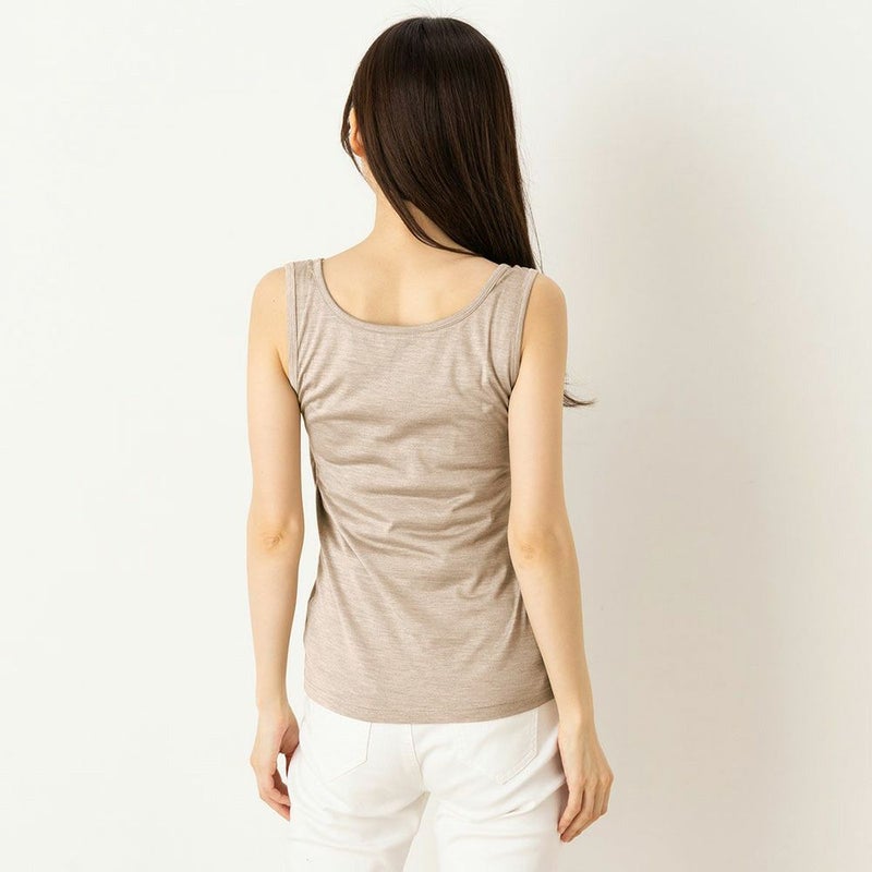 シルク100％ ソフトジャージー カップ付き タンクトップ 日本製 ゆるラク ウォッシャブル加工 