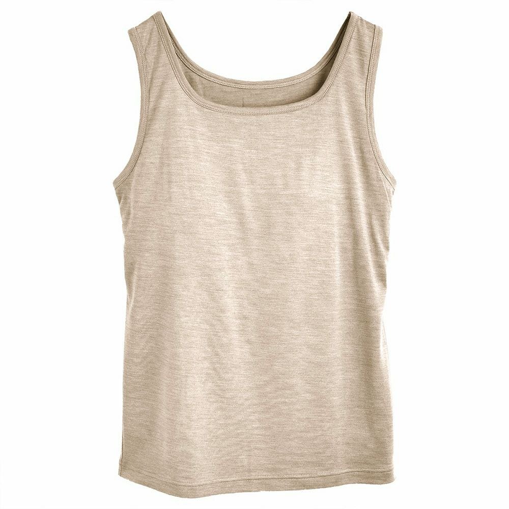 シルク100％ ソフトジャージー カップ付き タンクトップ 日本製 ゆるラク ウォッシャブル加工 