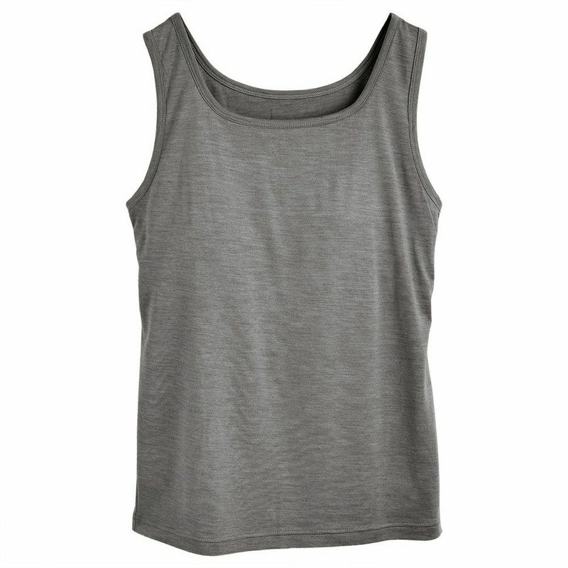 シルク100％ ソフトジャージー カップ付き タンクトップ 日本製 ゆるラク ウォッシャブル加工 