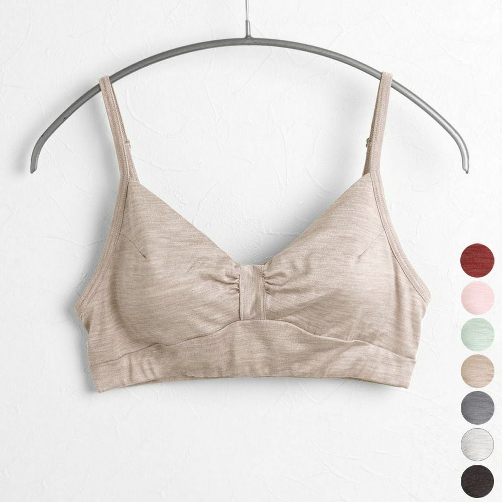 シルク100％ ソフトジャージー ノンワイヤーブラ 日本製 ウォッシャブル加工