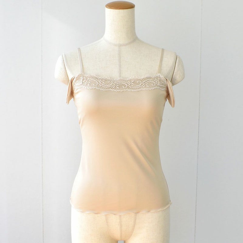 シルクスムース カップ＆汗取りパッド付き キャミソール 日本製