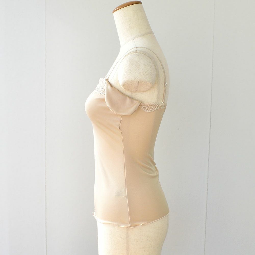 シルクスムース カップ＆汗取りパッド付き キャミソール 日本製