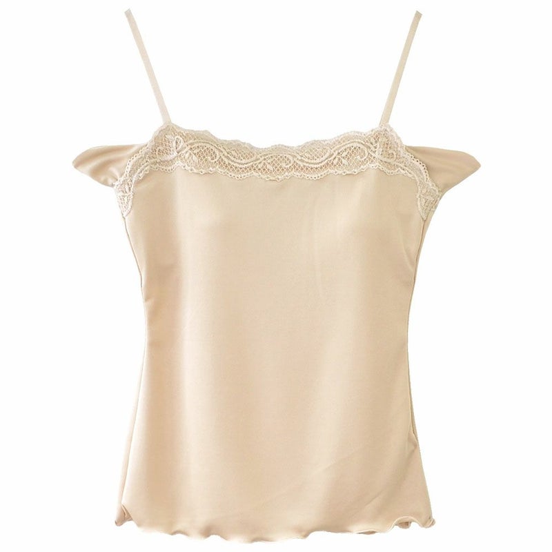 シルクスムース カップ＆汗取りパッド付き キャミソール 日本製