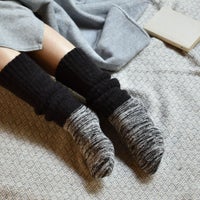 肌側シルクのもこもこ2重ソックス 日本製