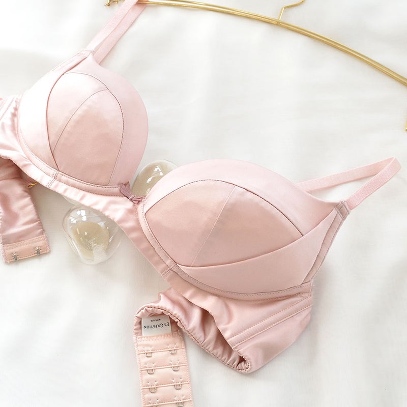 シルクサテン ノンワイヤー ブラジャー