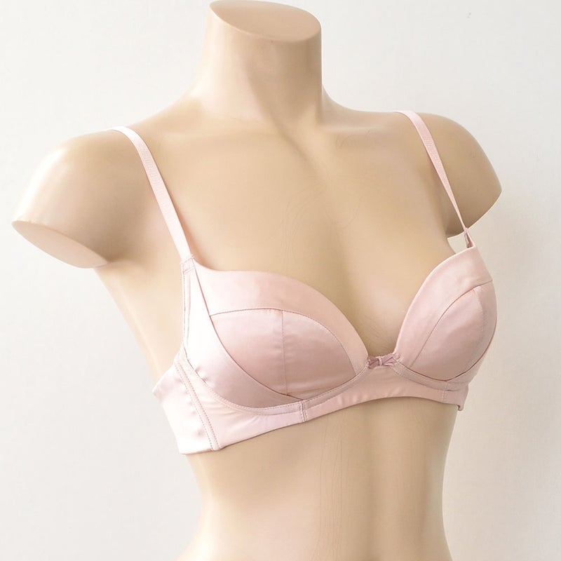 シルクサテン ノンワイヤー ブラジャー
