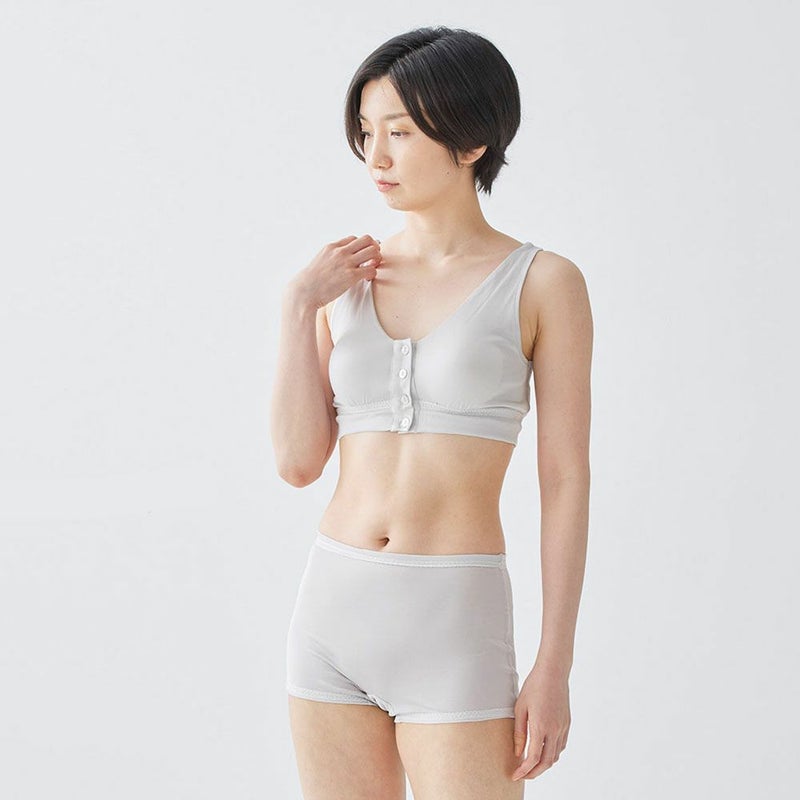 敏感肌用 シルク100％ ノンワイヤーブラジャー 前開き