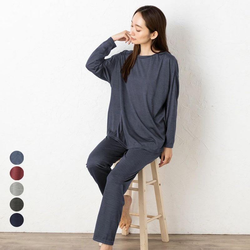 シルク100％ ソフトジャージー パジャマ 上下セット 日本製