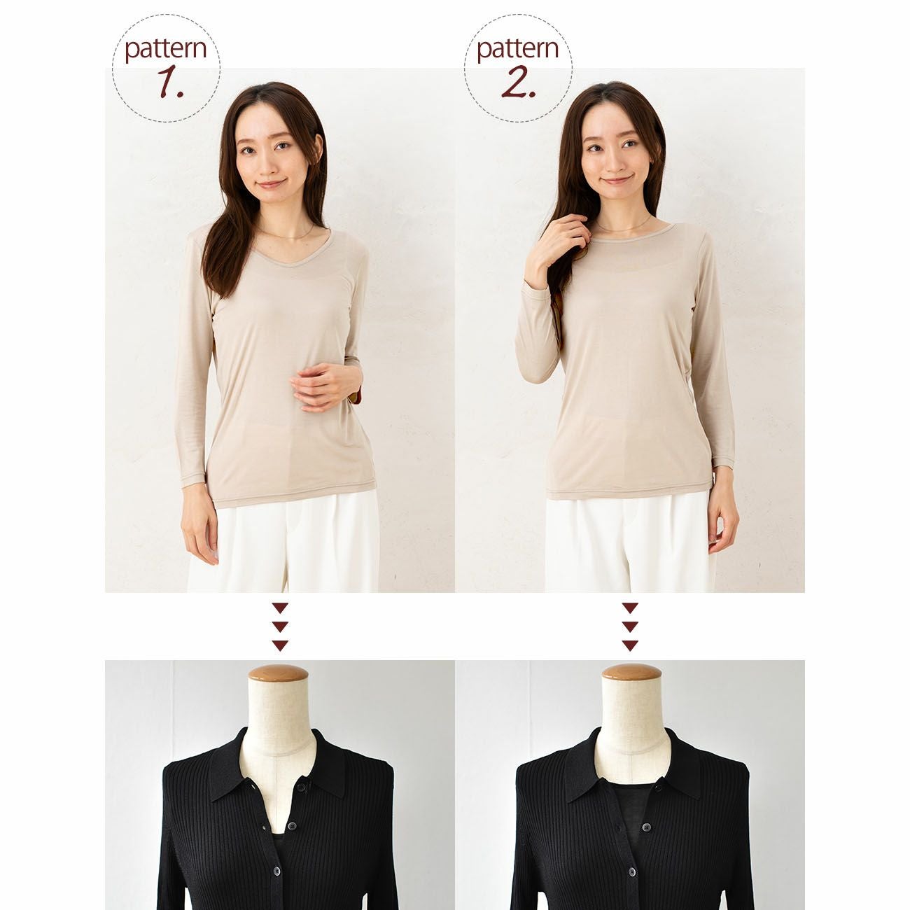 シルク100% インナー 長袖 2way仕様 日本製 イーズクリエーション本店