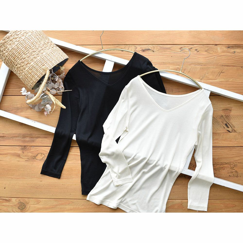 シルク100% インナー 長袖 2way仕様 日本製 イーズクリエーション本店