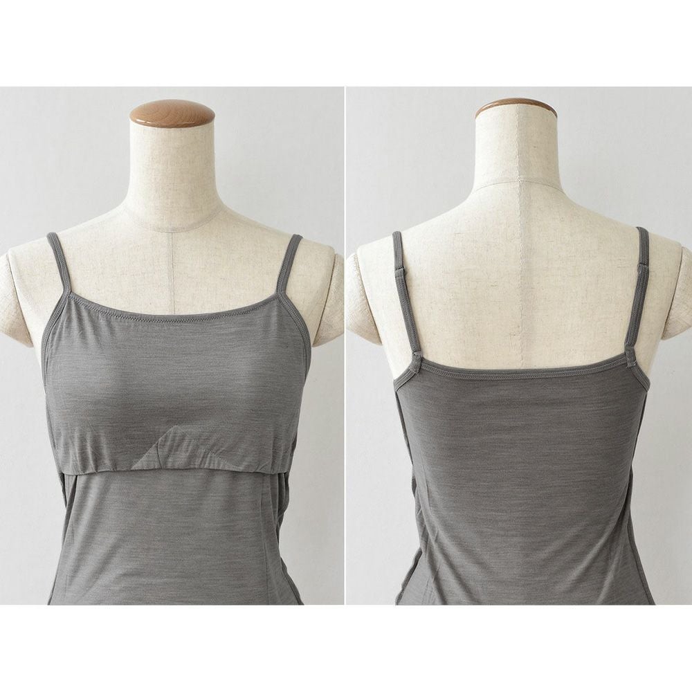 シルク100％ ソフトジャージー カップ付き キャミソール 日本製 ゆるラク ウォッシャブル加工 