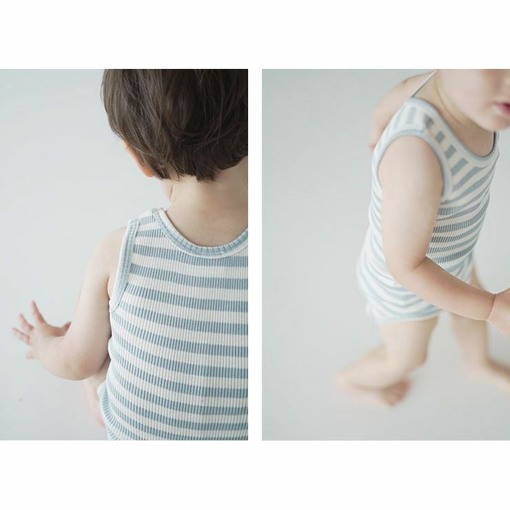 シルクコットン タンクロンパース ベビー キッズ肌着