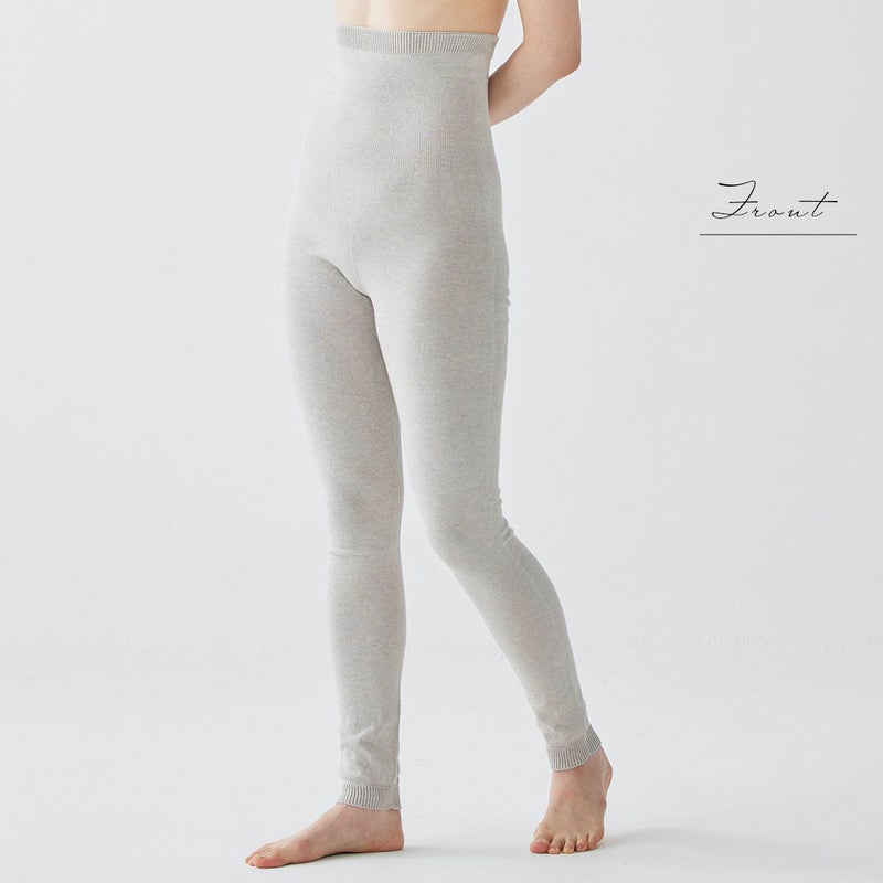 肌側シルク 外側オーガニックコットン ボタニカルダイ 腹巻レギンス ホールガーメント 日本製