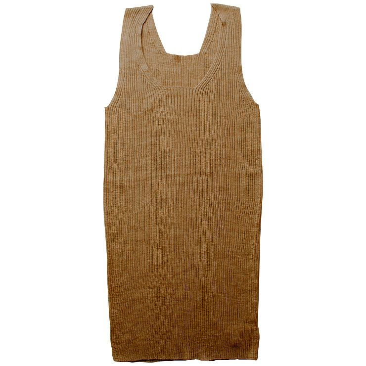 シルク100％ ふわふわ加工 リブニット タンクトップ 日本製 インナー 縫い目のないホールガーメント