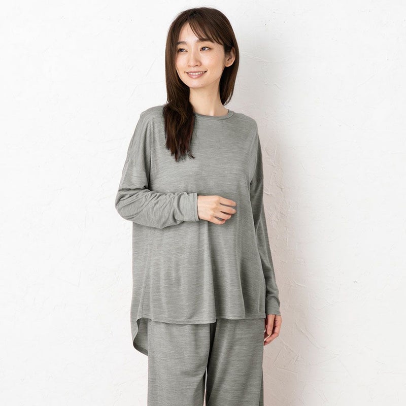 シルク100% ソフトジャージー パジャマ 上下セット ゆったりデザイン 日本製