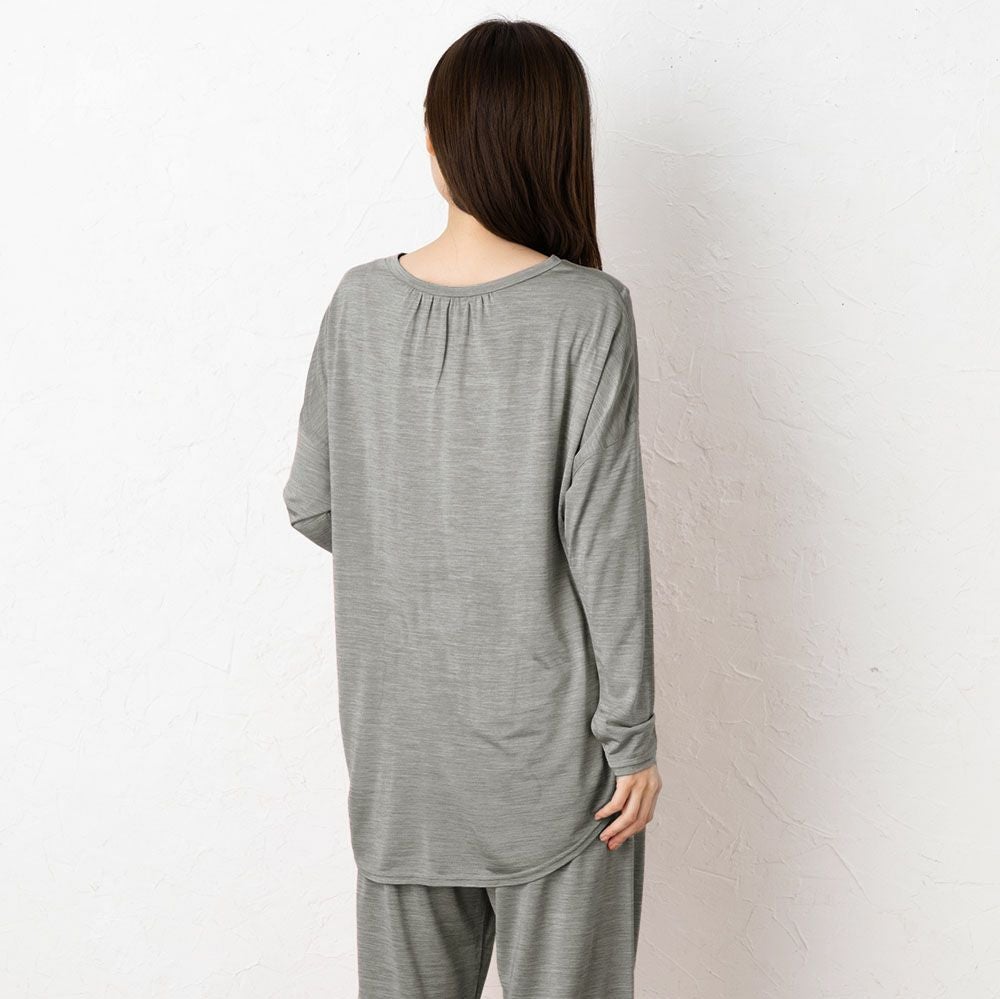 シルク100% ソフトジャージー パジャマ 上下セット ゆったりデザイン 日本製