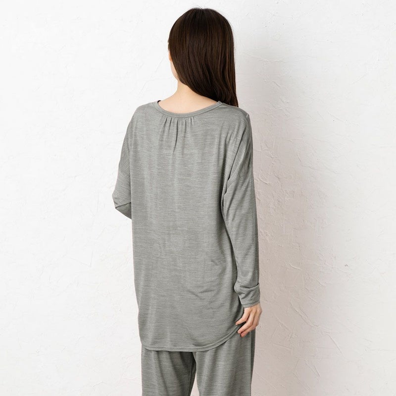 シルク100% ソフトジャージー パジャマ 上下セット ゆったりデザイン 日本製