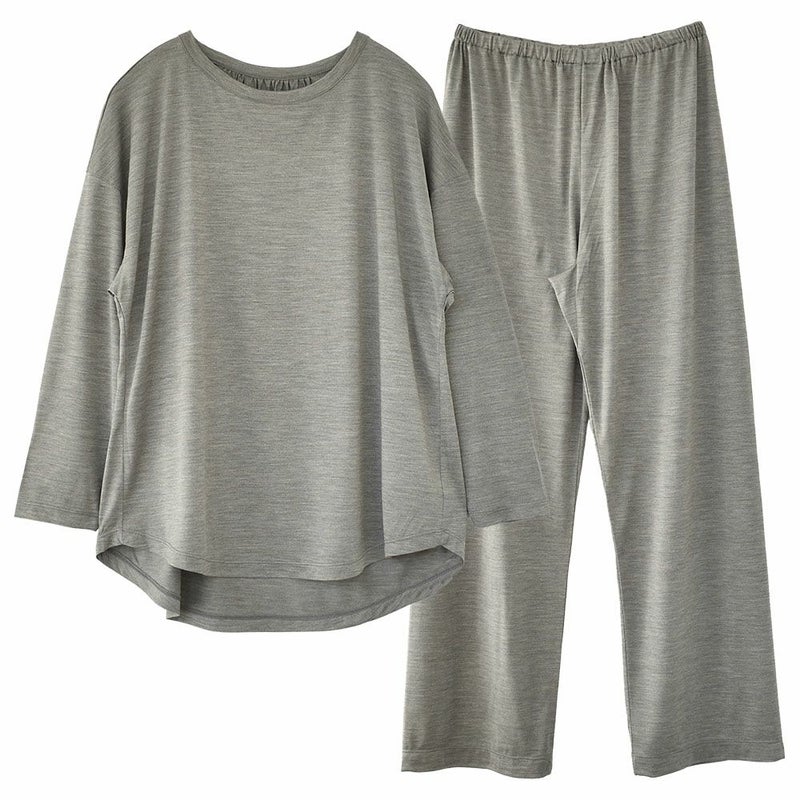 シルク100% ソフトジャージー パジャマ 上下セット ゆったりデザイン 日本製