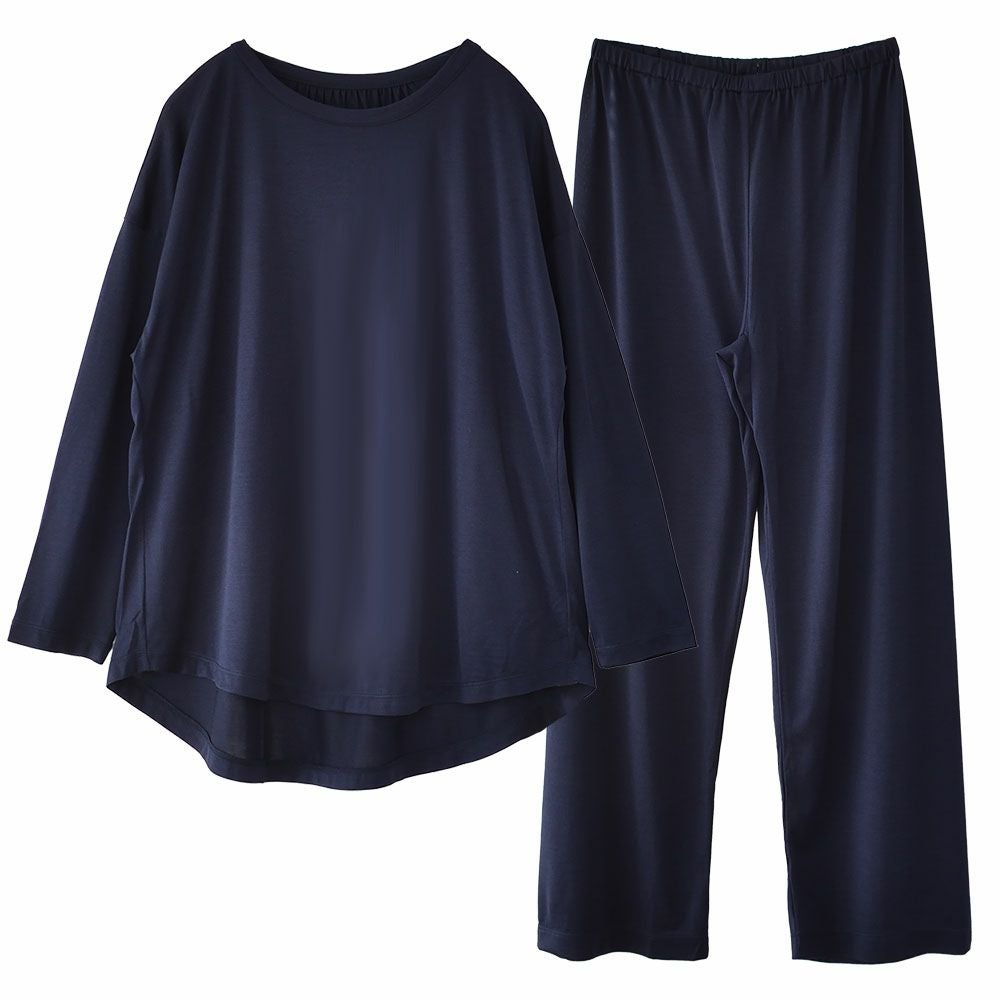 シルク100% ソフトジャージー パジャマ 上下セット ゆったりデザイン 日本製