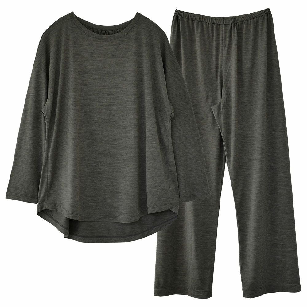 シルク100% ソフトジャージー パジャマ 上下セット ゆったりデザイン 日本製