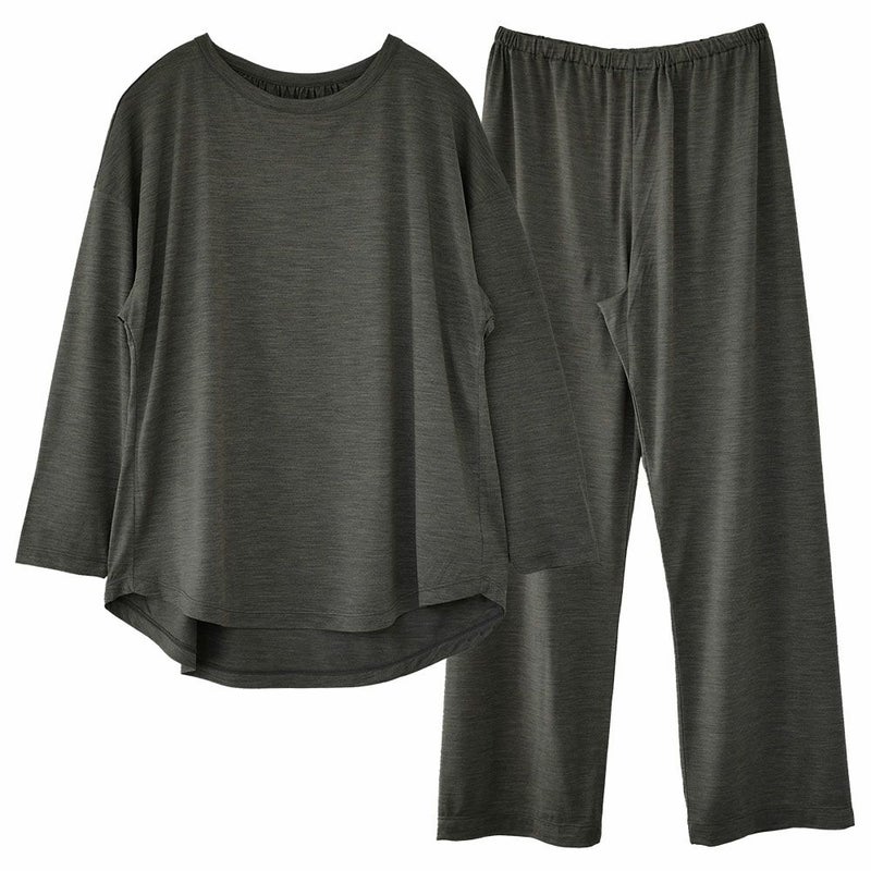 シルク100% ソフトジャージー パジャマ 上下セット ゆったりデザイン 日本製