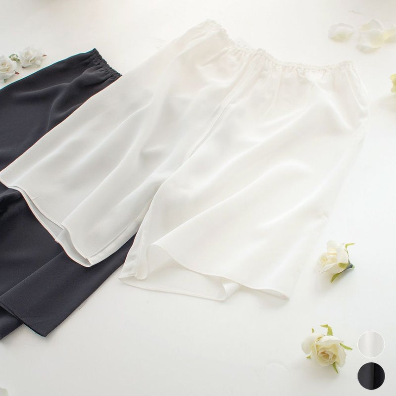 シルク100% クレープデシン キュロットペチコート 日本製