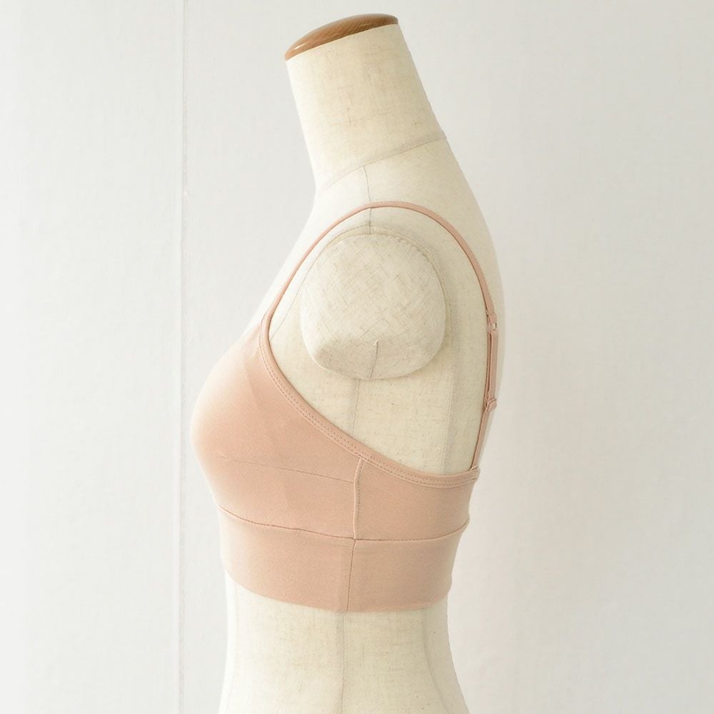 オーガニックコットン ノンワイヤーブラ 日本製 カップ裏シルク
