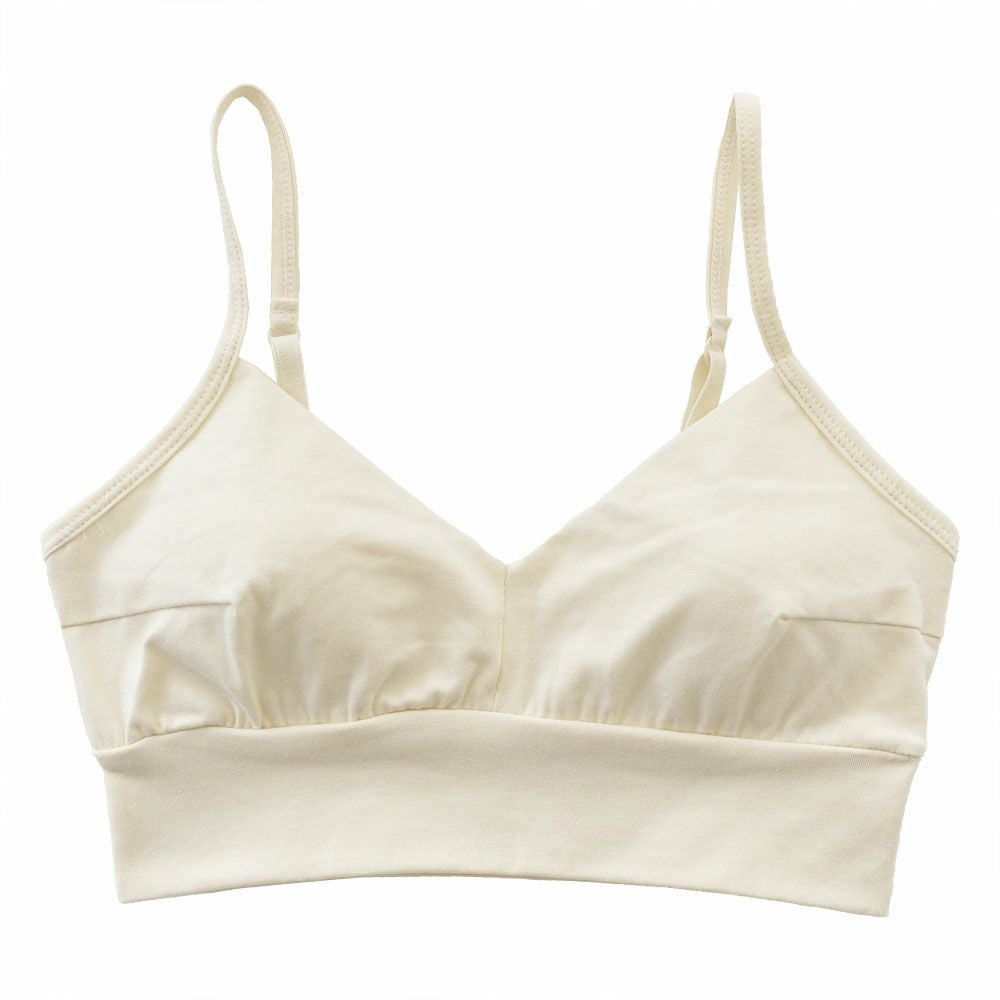 オーガニックコットン ノンワイヤーブラ 日本製 カップ裏シルク