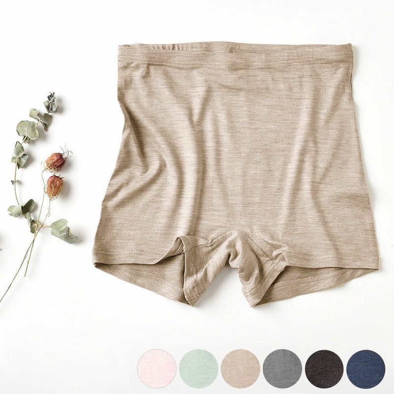 シルク ハイウエスト ショーツ ストレッチ ソフトベア天竺 日本製 一分丈