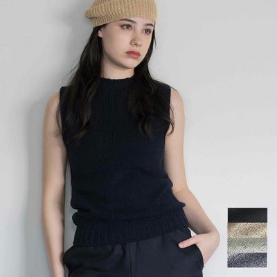 シルク100％ モックネック ニットベスト 日本製