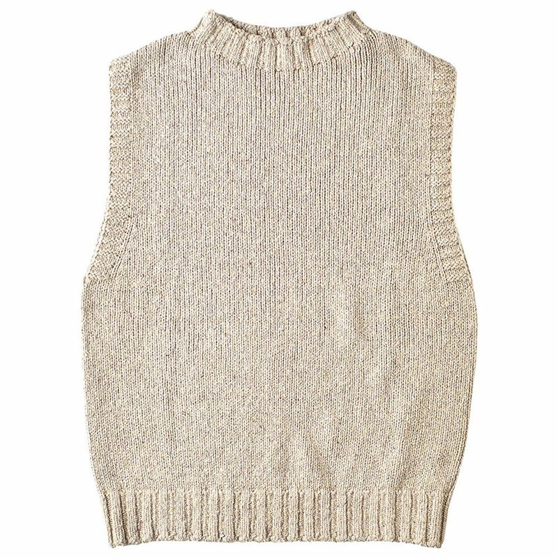 シルク100％ モックネック ニットベスト 日本製