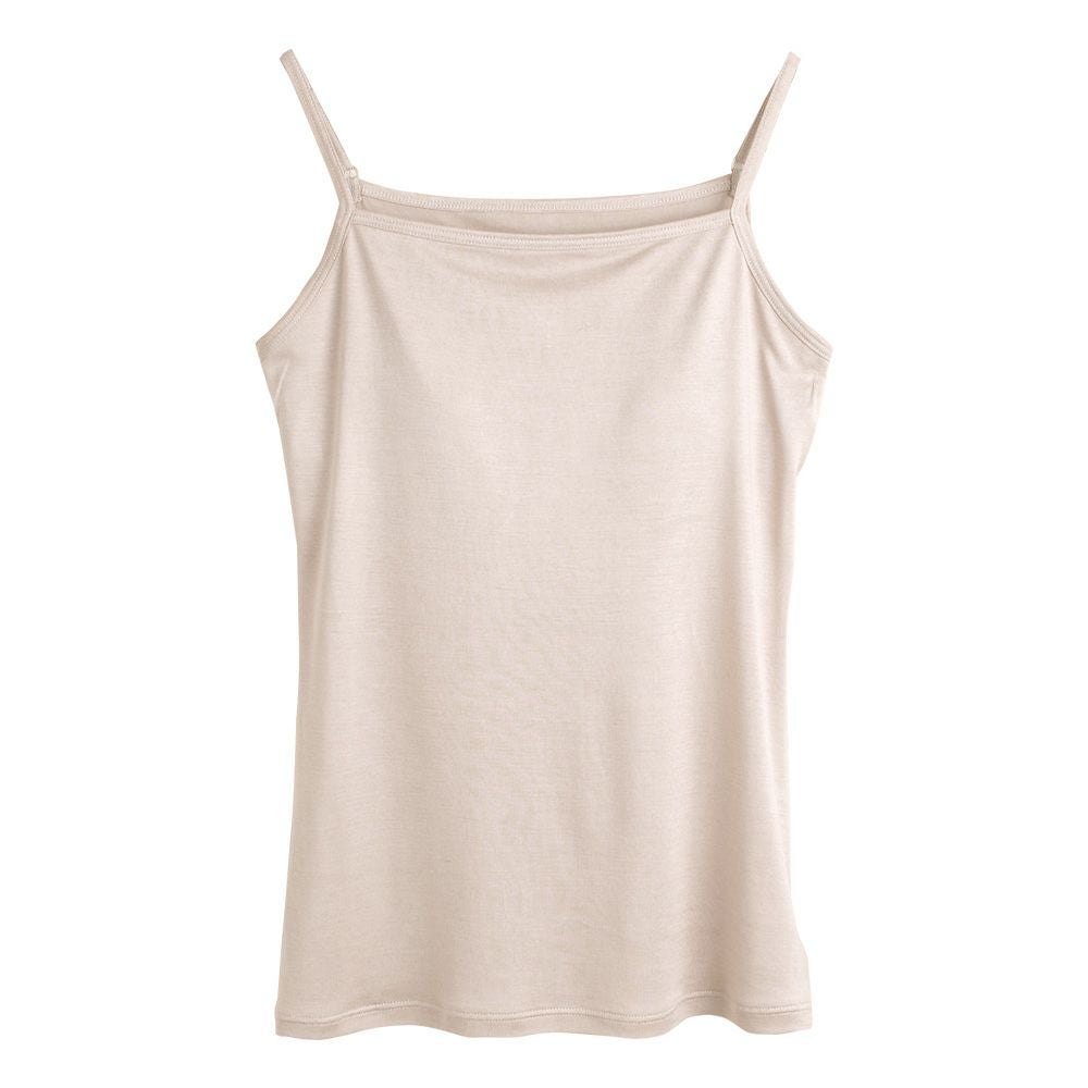 シルク100% カップ付き ハイバック キャミソール 日本製 ゆるラク