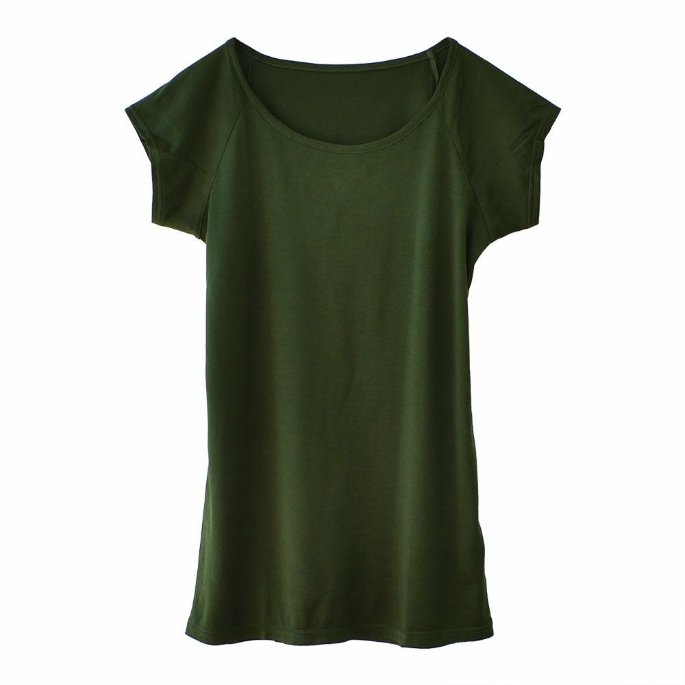 シルク100％ ジャージー 汗取りインナー フレンチ袖 日本製 襟ぐり小さめ