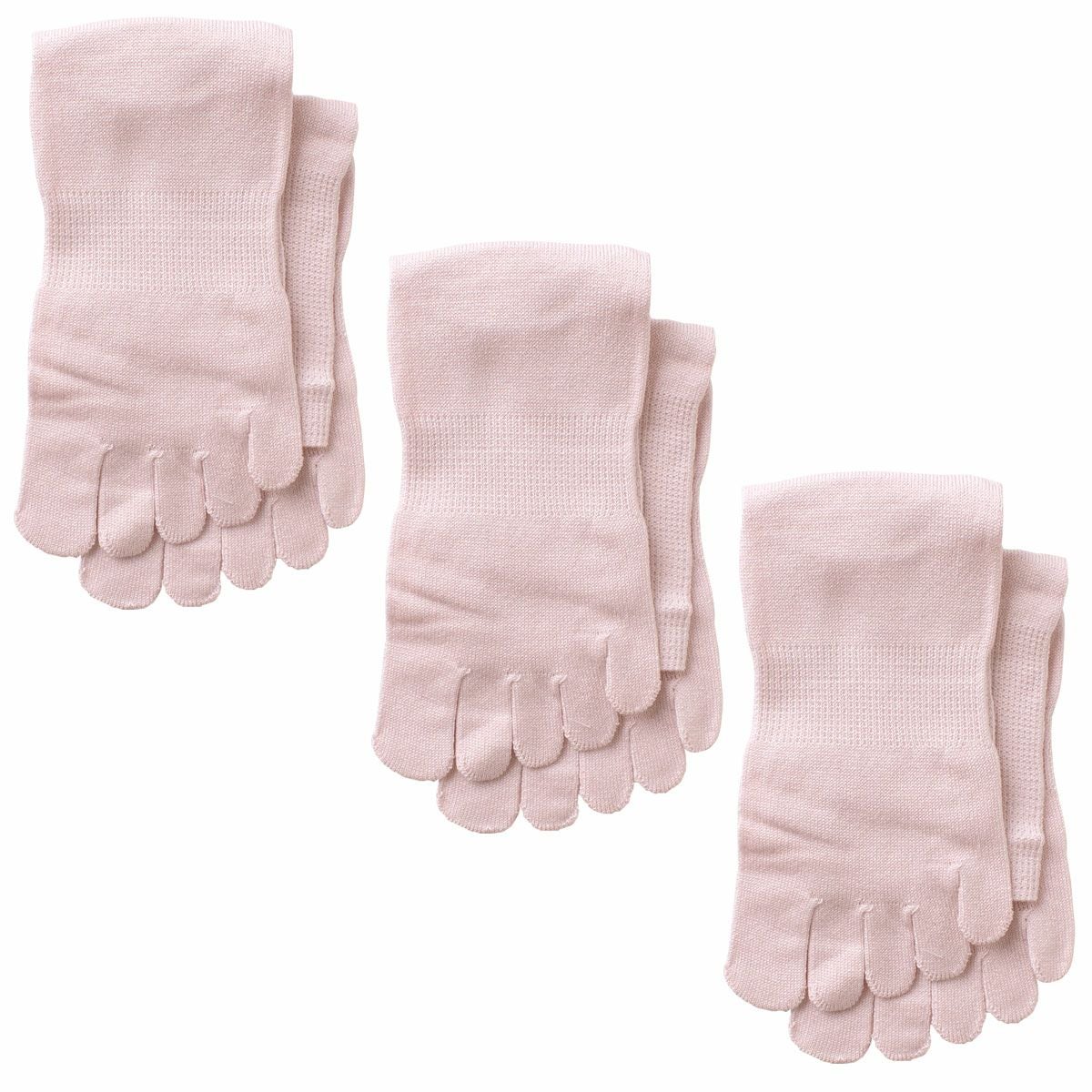 【お得な3足セット】シルク ５本指 靴下 ハイゲージ レディース 