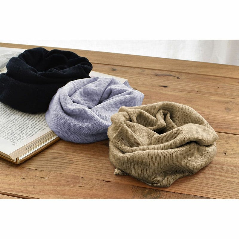 シルク100％ ふわふわ加工 ネックウォーマー 日本製 筒状に編まれたホールガーメント