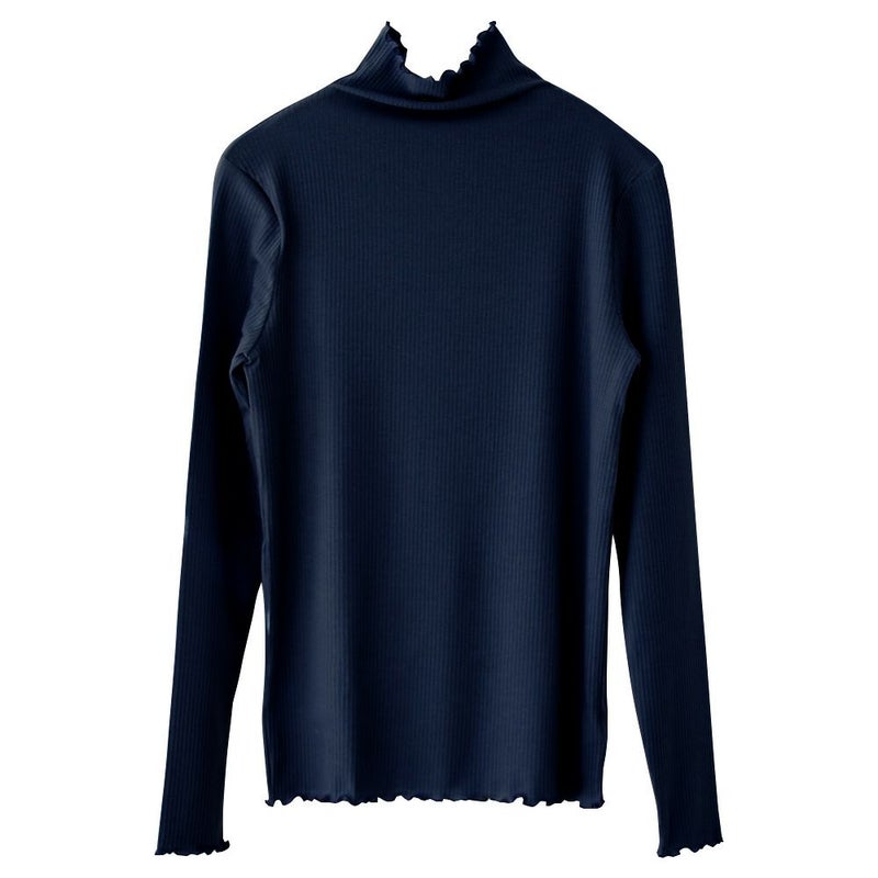 シルクカシミヤ混 ハイネック 長袖インナー 日本製