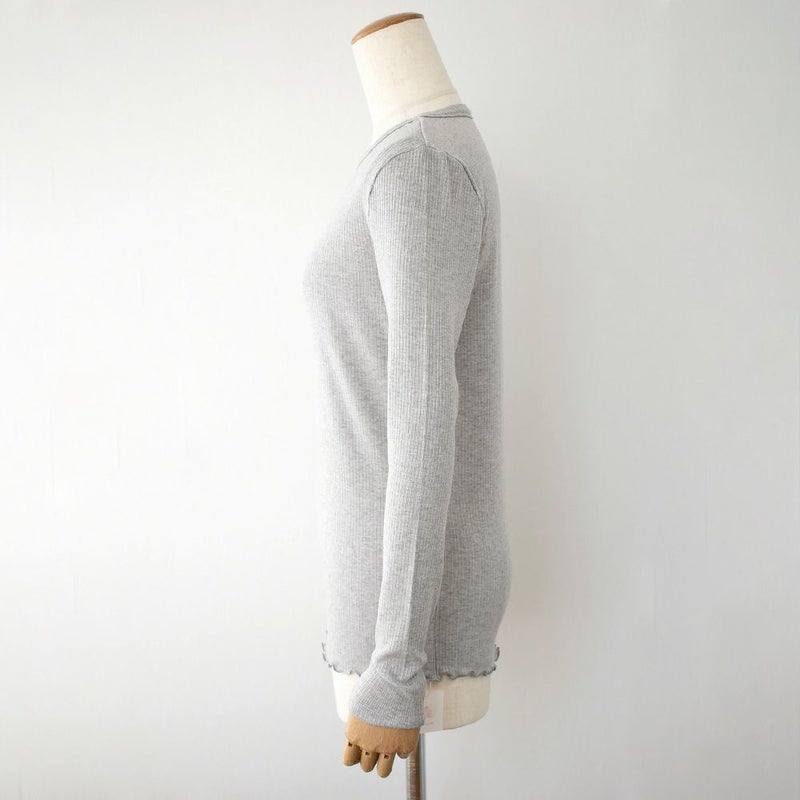 シルクカシミヤ混 クルーネック 長袖インナー 日本製