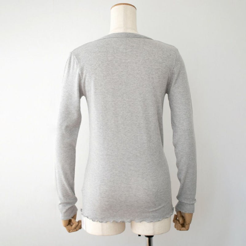 シルクカシミヤ混 クルーネック 長袖インナー 日本製