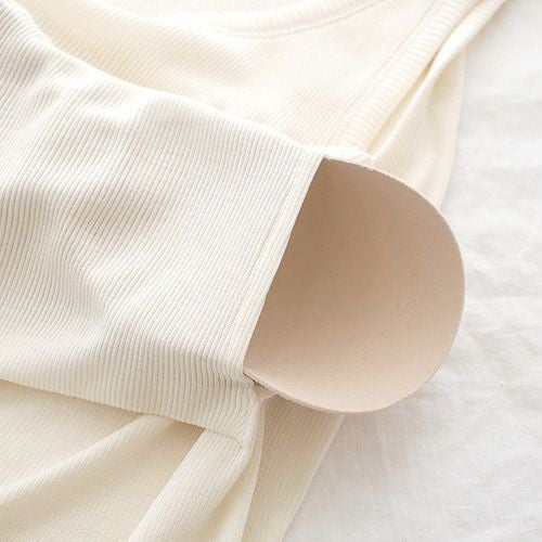 シルク100% テレコ カップ付き タンクトップ 日本製 ウォッシャブル加工