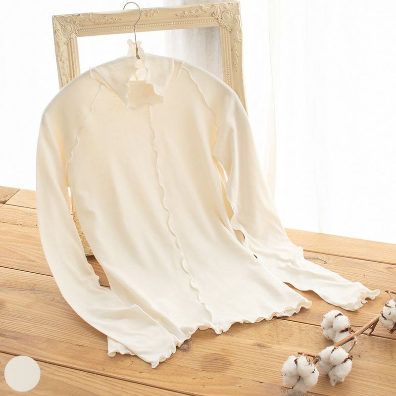 肌側シルク アウトメロー ハイネック パジャマインナー 日本製 表側コットン